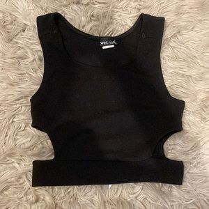 Black Cutout Tank Top